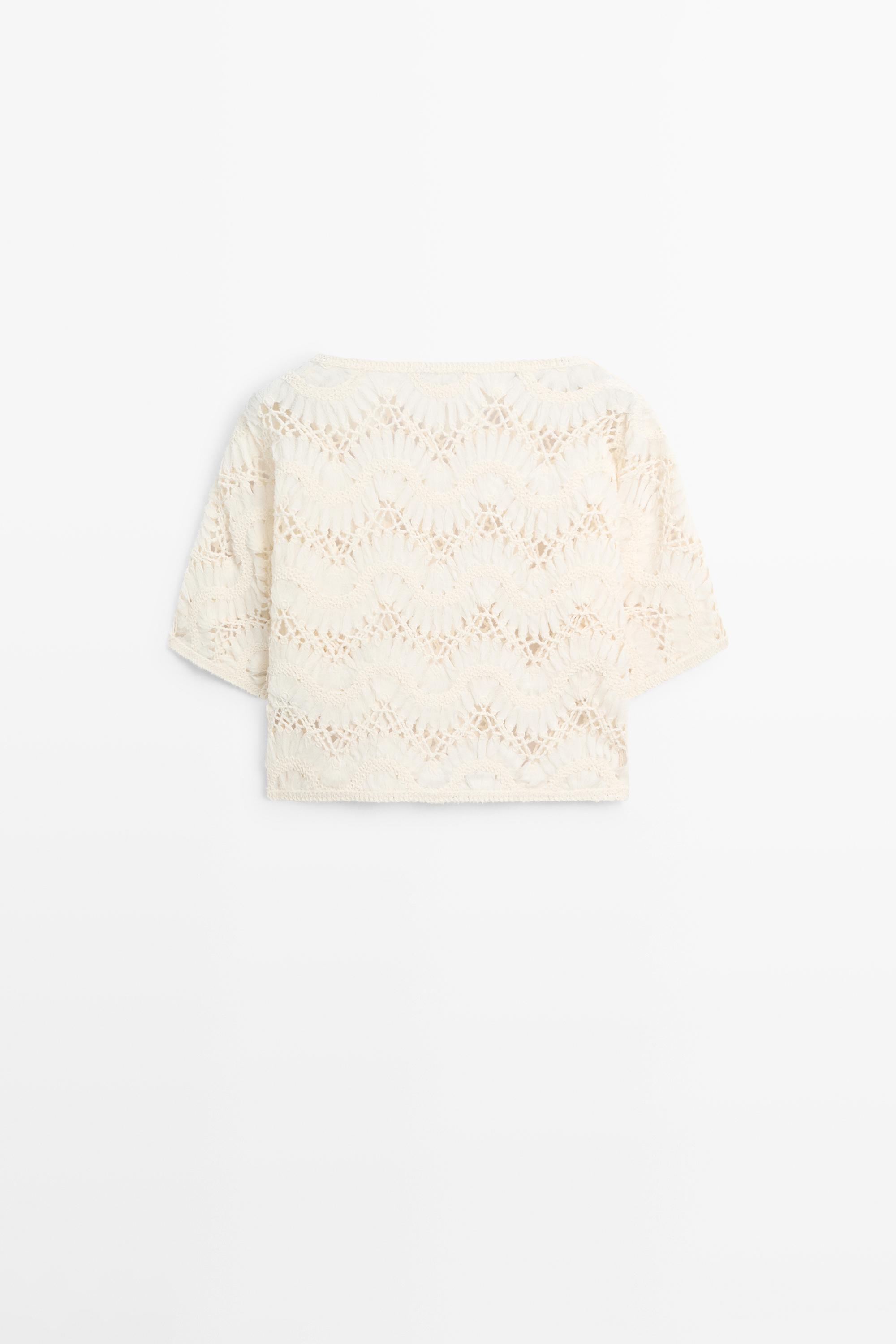 Top en crochet manches courtes
